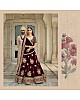 Deep maroon royal wedding lehenga with gold embroidery 