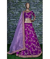 Purple mulbury silk designer embroidered wedding lehenga choli