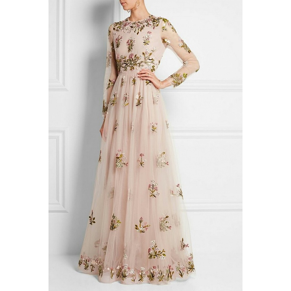 Beautiful cream embroidered gown