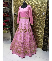 Beautiful embroidered pink wedding anarkali suit
