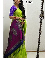 Beautiful Green Pista Printed Wedding Saree