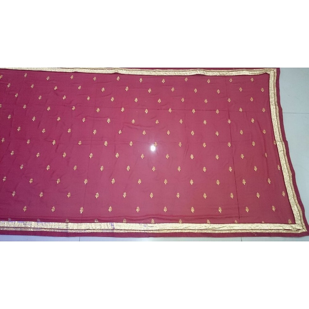 Beautiful partywear embroidered maroon saree
