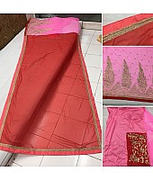 Beautiful partywear embroidered skut red saree