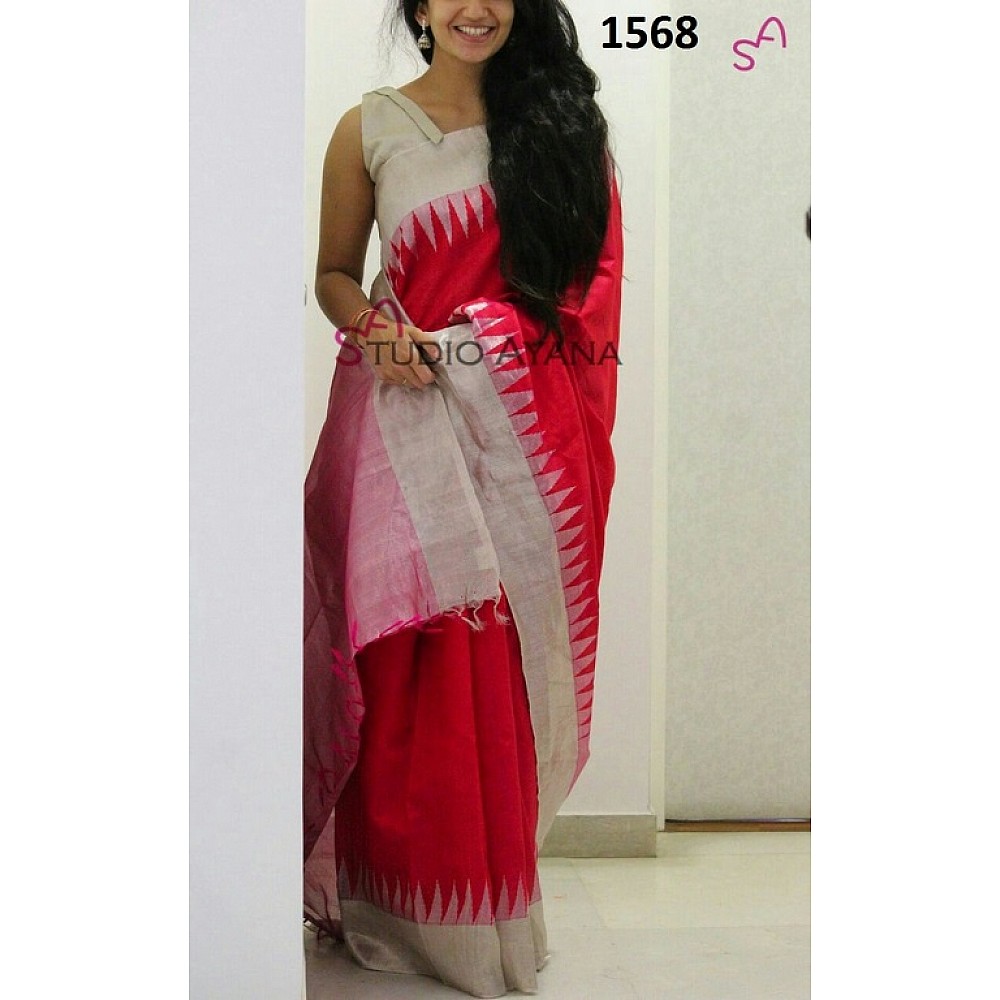 Beautiful Pink Printed Ceremonial Saree