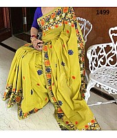 Beautiful Yellow Printed Ceremonial Saree