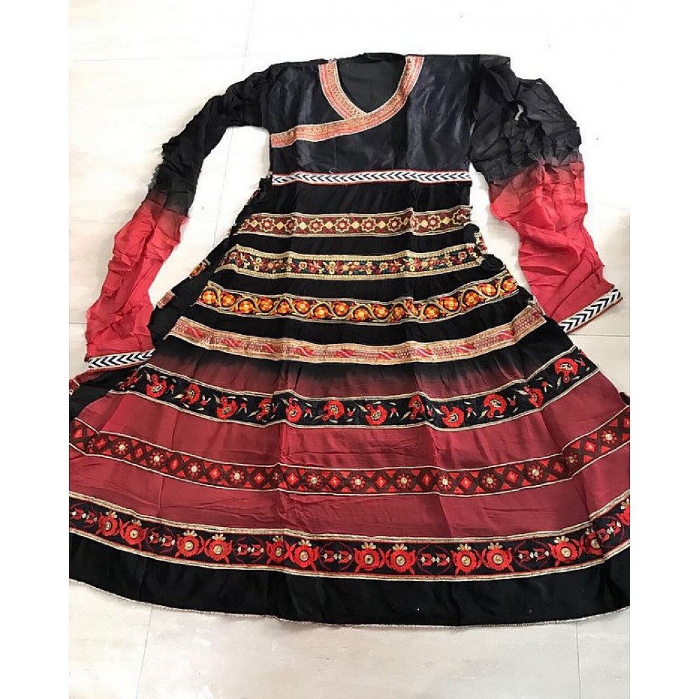 Bollywood style black and red anarkali suit