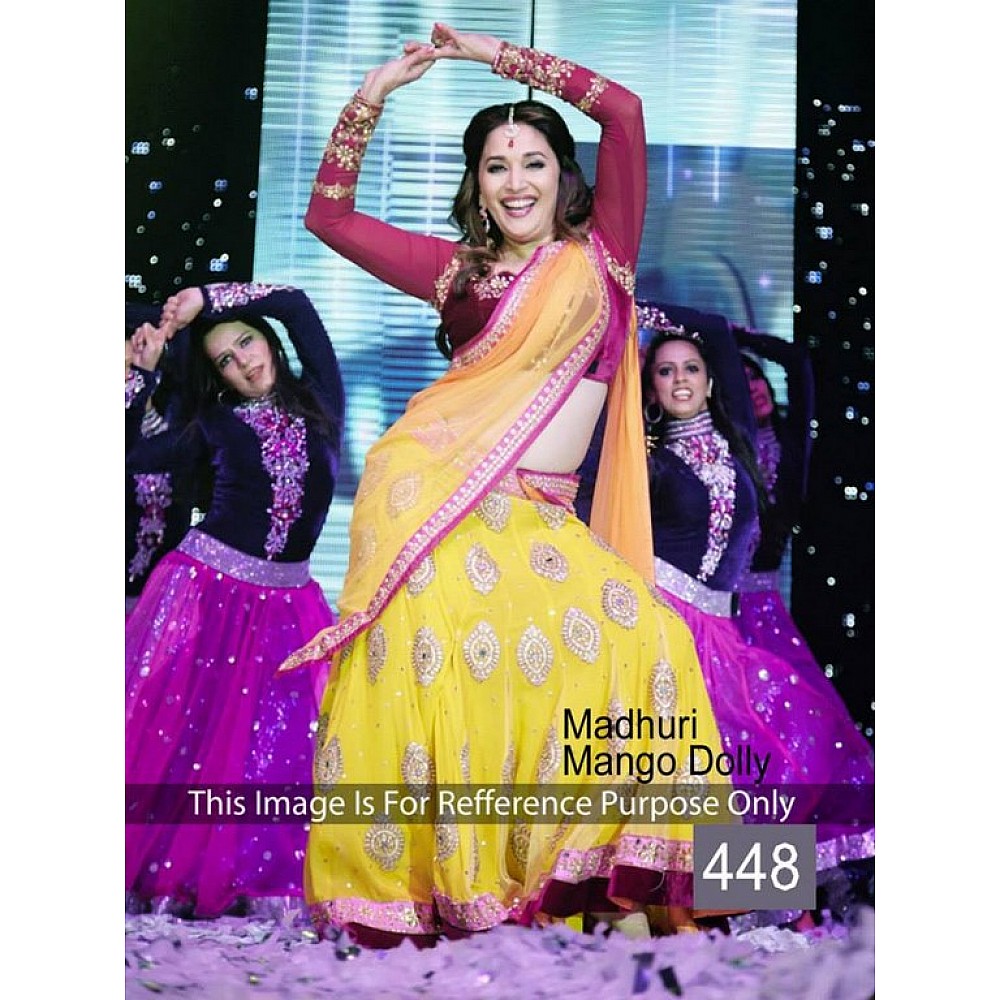 Bollywood style embroidered yellow lehenga