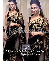 Bollywood style gorgeous partywear embroidered saree
