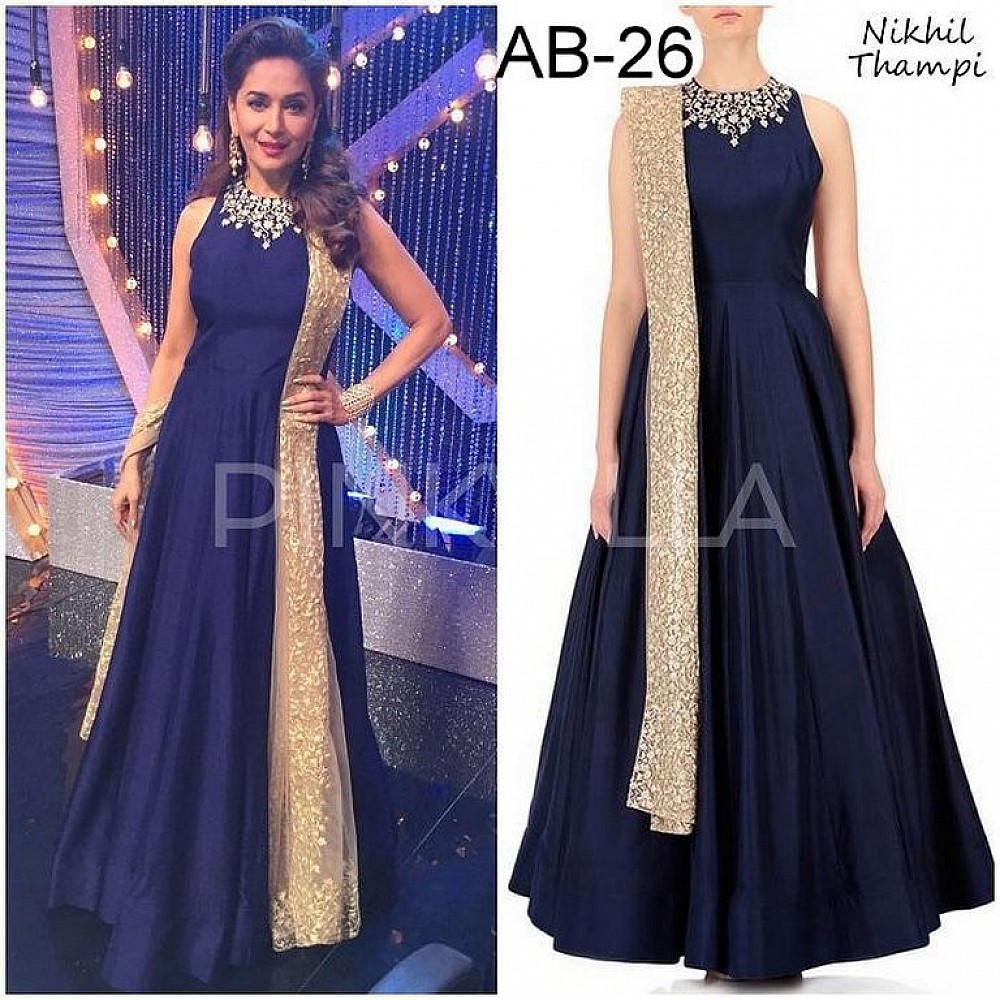 bollywood style partywear blue gown