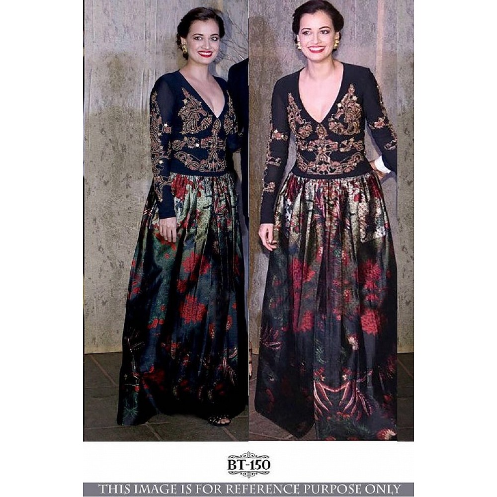 Designer Bollywood style black ceremonial gown