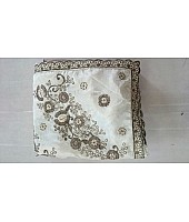 Designer cream embroidered ceremonial saree