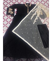 Designer embroidered partywear black suit