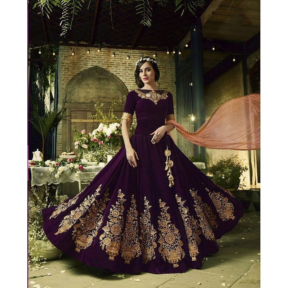 designer heavy embroidered Bridal Gown