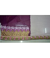 Designer heavy pink and purple embroidered saree