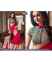 Designer partywear embroidered saree with heavy blouse