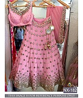 Designer pink embroidered wedding lehenga