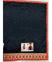 Embroidered black joya silk wedding saree