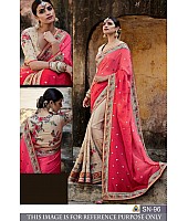 fabulous magento georgette embroidered wedding saree