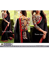 Gorgeous black partywear saree with fancy blouse