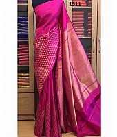 Gorgeous Pink Printed Wedding Saree
