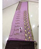 Gorgeous Purple embroidered Wedding Saree
