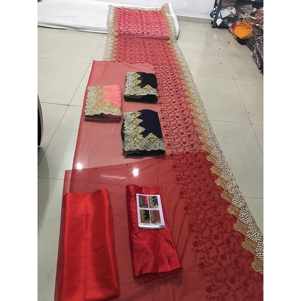 Heavy embroidered and handwork wedding saree