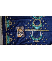 Heavy fancy embroidered moss chiffon wedding saree