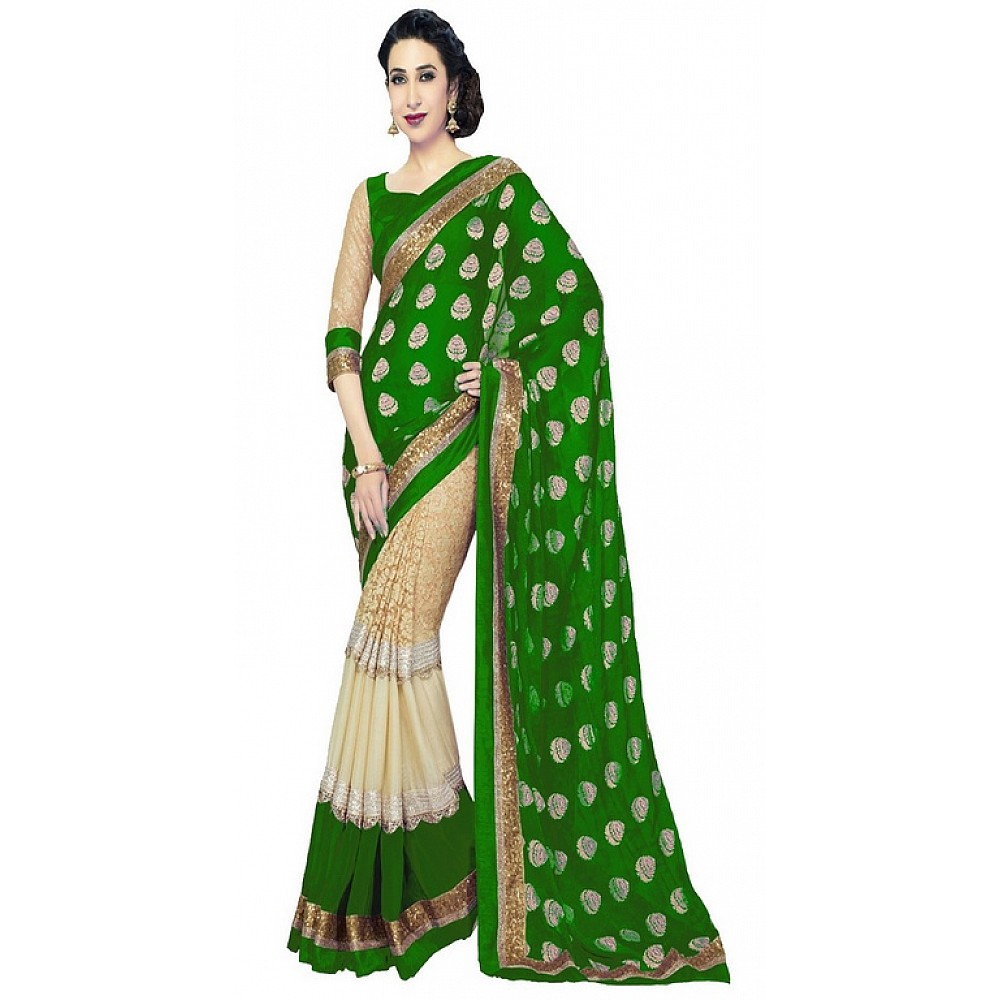 karishma gorgeous green saree