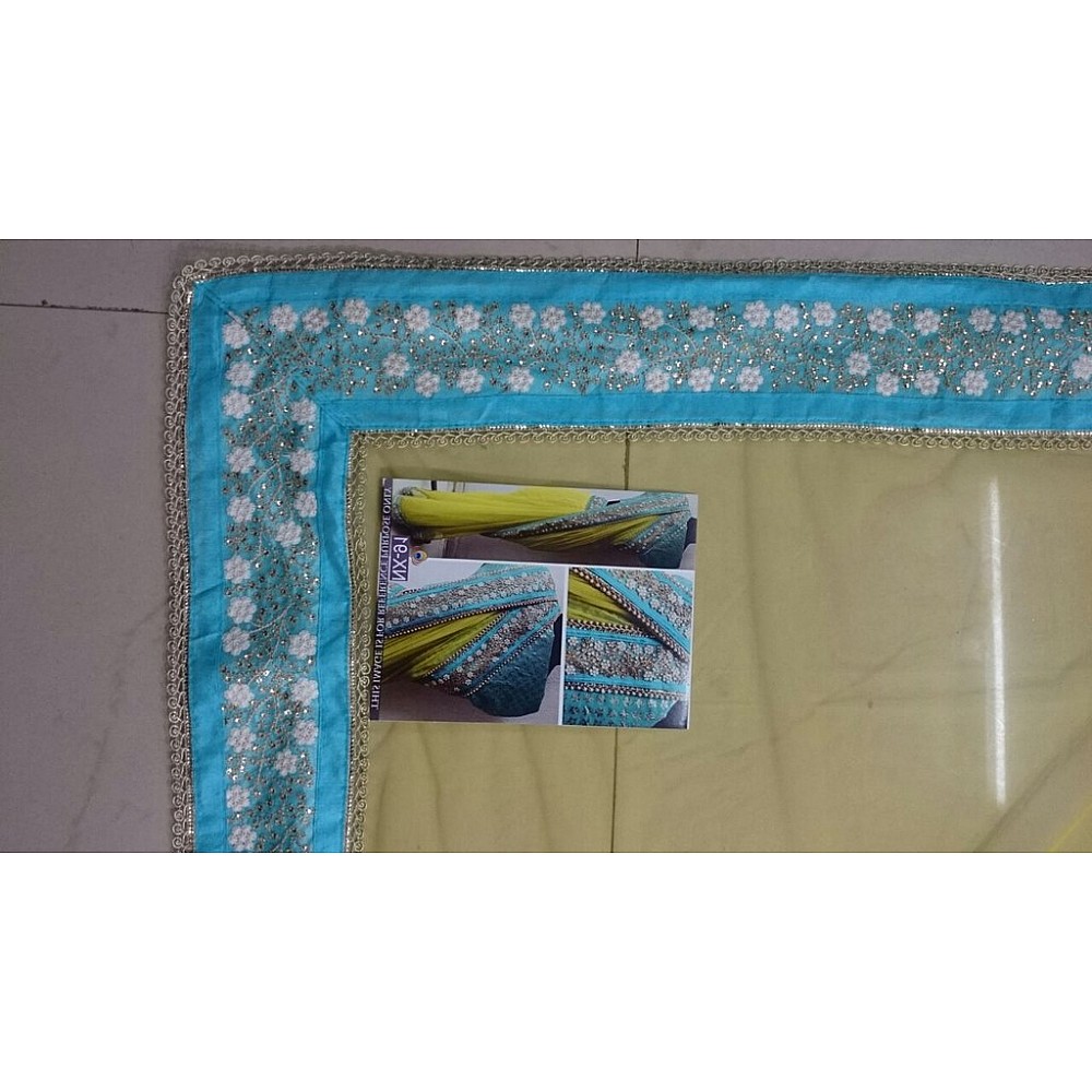 Mahaveer Designer embroidered green saree