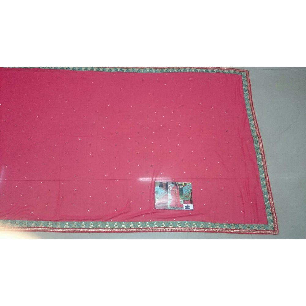 Mahaveer Designer embroidered red  saree