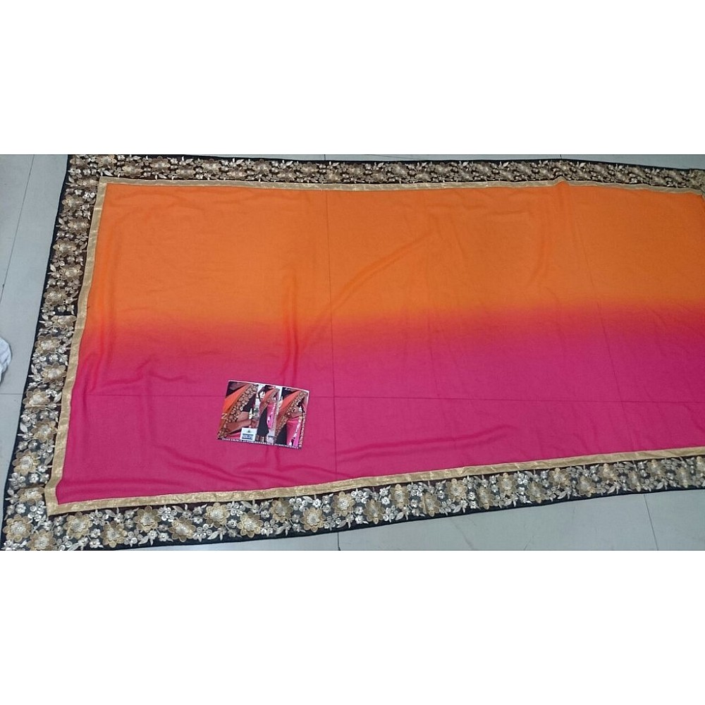 mahaveer rayon ceremonial embroidered saree
