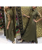 Mehndi green rayon silk stylist summer kurti