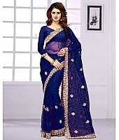 Mono net heavy embroidered wedding sarees