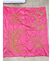 pink paper silk embroidered designer wedding saree