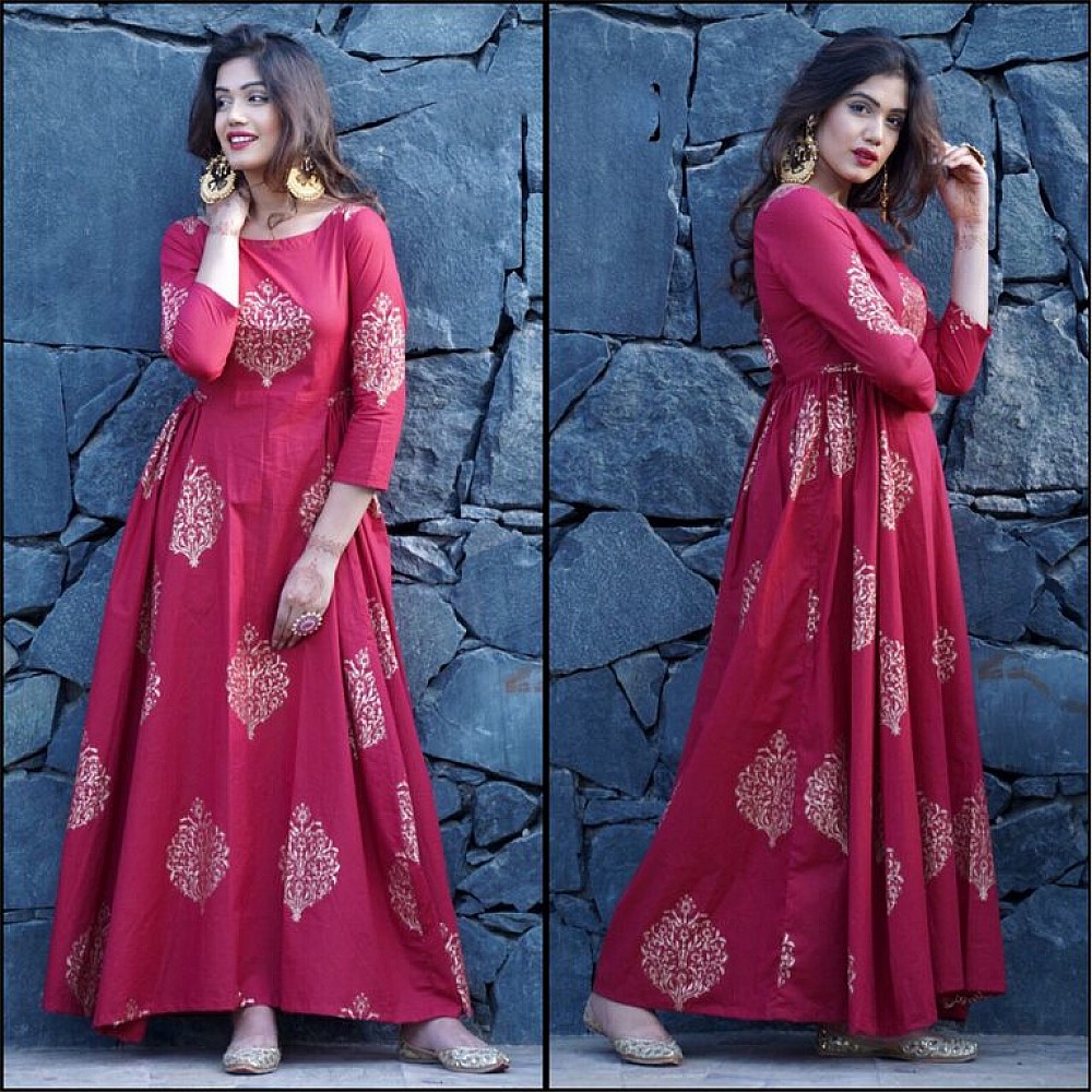 Pink tapeta silk embroidered semistitched gown