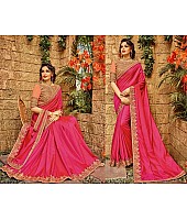 Pink vichitra silk embroidered designer wedding saree