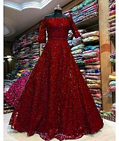 Heavy chain stitch embroidery work gown