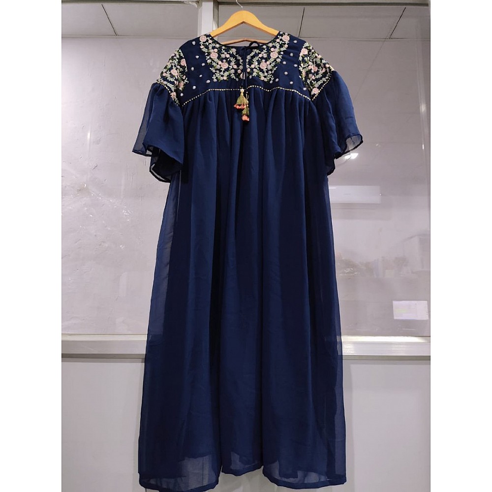 Beautiful sequence and thready work gown kurti
