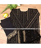 Black georgette heavy embroidered salwar suit