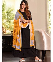 Black rayon skirt kurti with dupatta