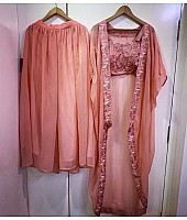 Dusty rose indowestern plazzo suit with shrug