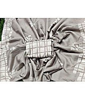 Grey cotton silk printed saree