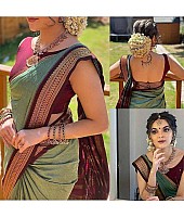 Pista green banarasi silk jacquard work saree