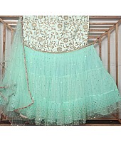 Sea green soft net embroidered wedding lehenga choli