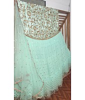 Sea green soft net embroidered wedding lehenga choli