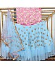 Sky blue soft net embroidered wedding lehenga choli