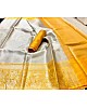 Yellow and grey banarasi jacquard silk saree