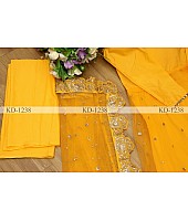 Yellow long gown with dupatta