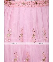 Baby pink butter fly mono net satin silk sequence ceremonial lehenga choli