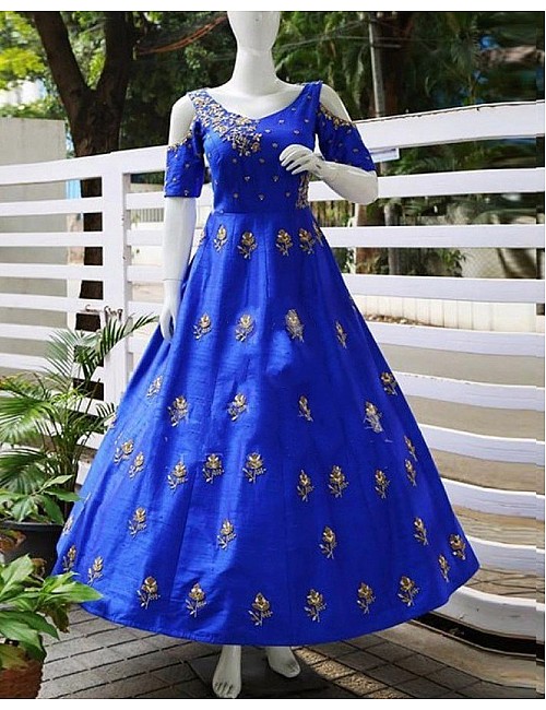 Beautiful blue embroidered gown
